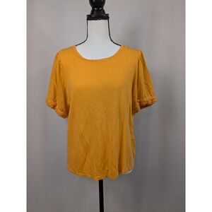 Chico's Mustard Yellow Short Sleeve Tunic